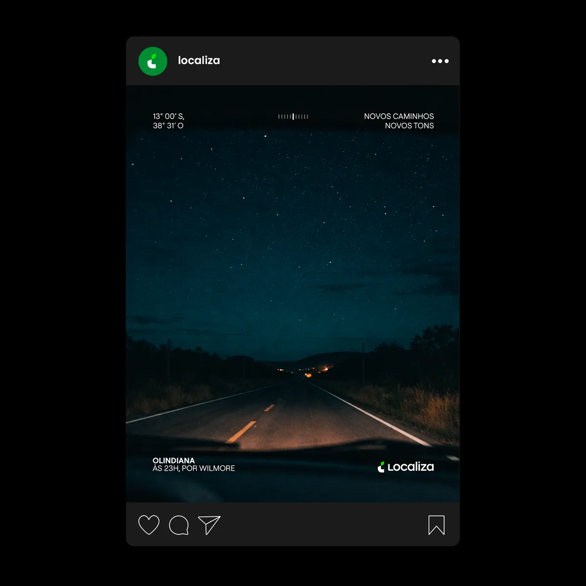 Post — estrada à noite